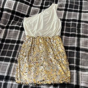 One shoulder sequin dress
